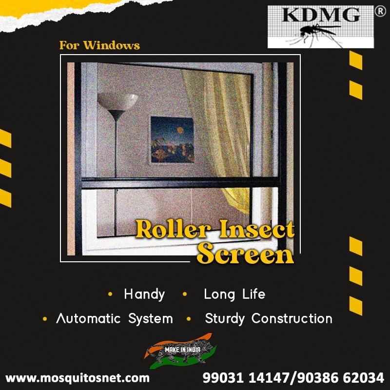 Roller Insect Screen - Fibreglass Mesh, Brown Color | Rust Proof, Fire Proof, Self-cleaning, Long Life