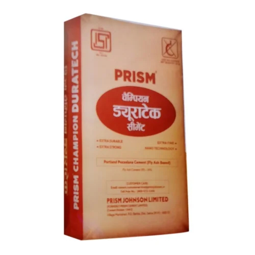50Kg Prism Duratech Cement - Common Cement, 100% Fineness | Acid-Proof, Natural Sand Composition