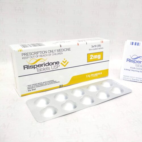 Risperidone Tablets Usp 2mg - Film Coated Tablets, 100% Assay, Antipsychotic Medication For Schizophrenia And Bipolar Disorder