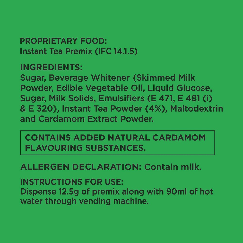 Brown Atlantis Nukkad 3 In 1 Instant Cardamom Chai Premix For Vending Machines