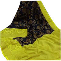 मल्टीकलर बनारसी हैंडलूम डुपियन सिल्क साड़ी