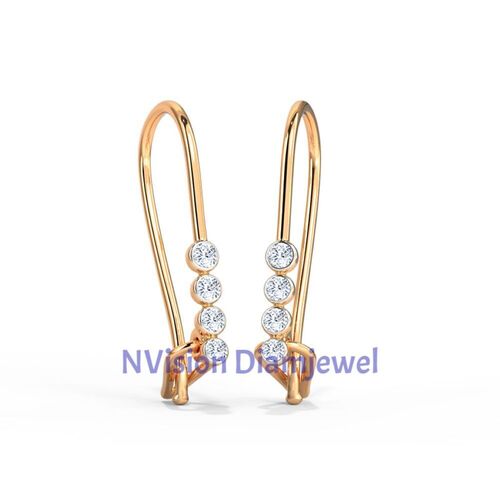 नेचुरल डायमंड लीनियर ड्रॉप ईयररिंग डायमंड कैरेट वज़न: 0.16ct कैरेट
