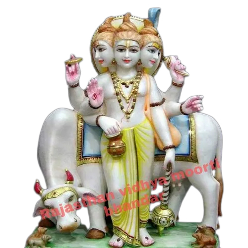 Easy To Clean Marble Dattatreya Statue