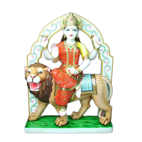 Easy To Clean Marble Durga Maa Statue