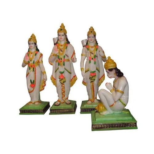Marble Ram Darbar Statue - Eco-Friendly Handmade Sculpture, Different Sizes | Polished Finish, Easy To Clean, Indian Religious Theme