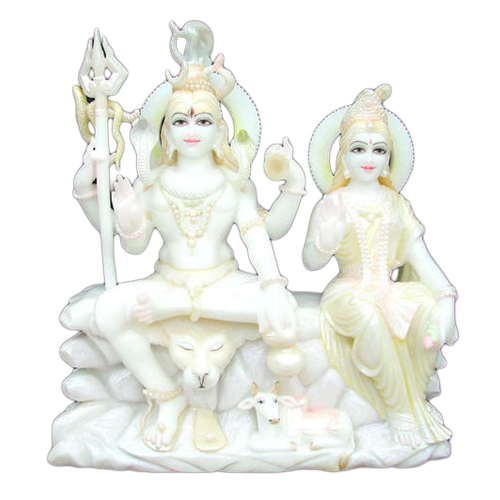 Marble Shiv Parvati Statue - Different Sizes | Eco-Friendly, Handmade, Easy To Clean, Polished Finish