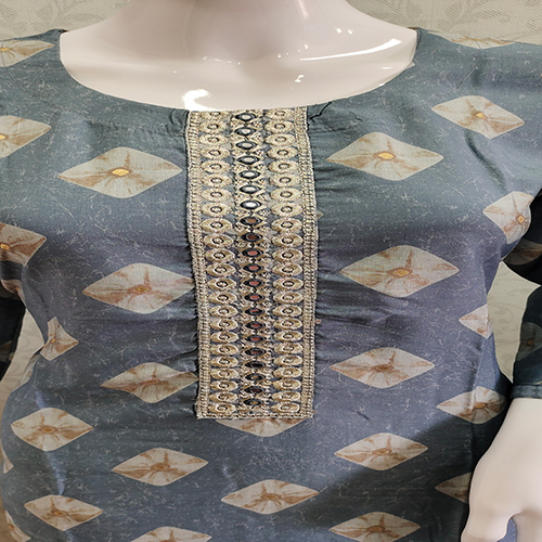 Modal Chanderi Silk Kurti With Pant Set - Size M, L, Xl, Xxl, 3xl | 3/4 Sleeves, Breathable & Washable, Available In 2 Colors