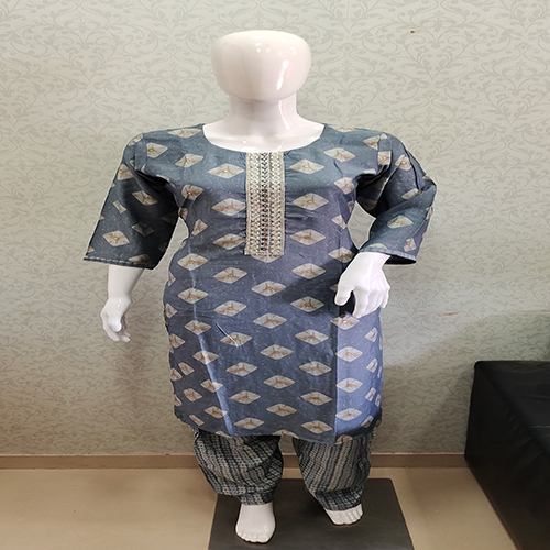 Modal Chanderi Silk Kurti With Pant Set - Size M, L, Xl, Xxl, 3xl | 3/4 Sleeves, Breathable & Washable, Available In 2 Colors