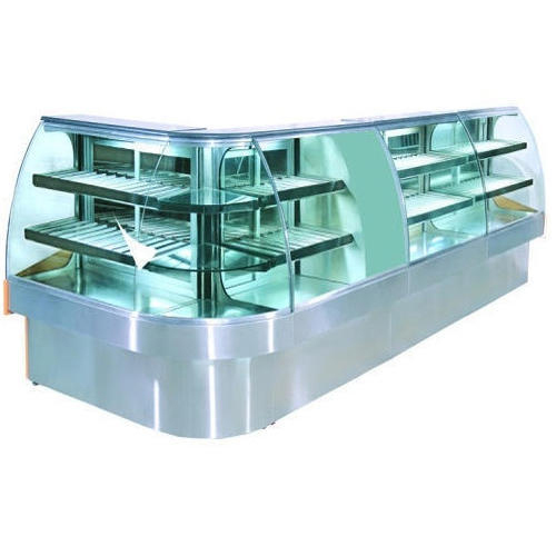 Cold Display Counter - Stainless Steel, Smooth Surface Finish | Standard Design In Silver Color
