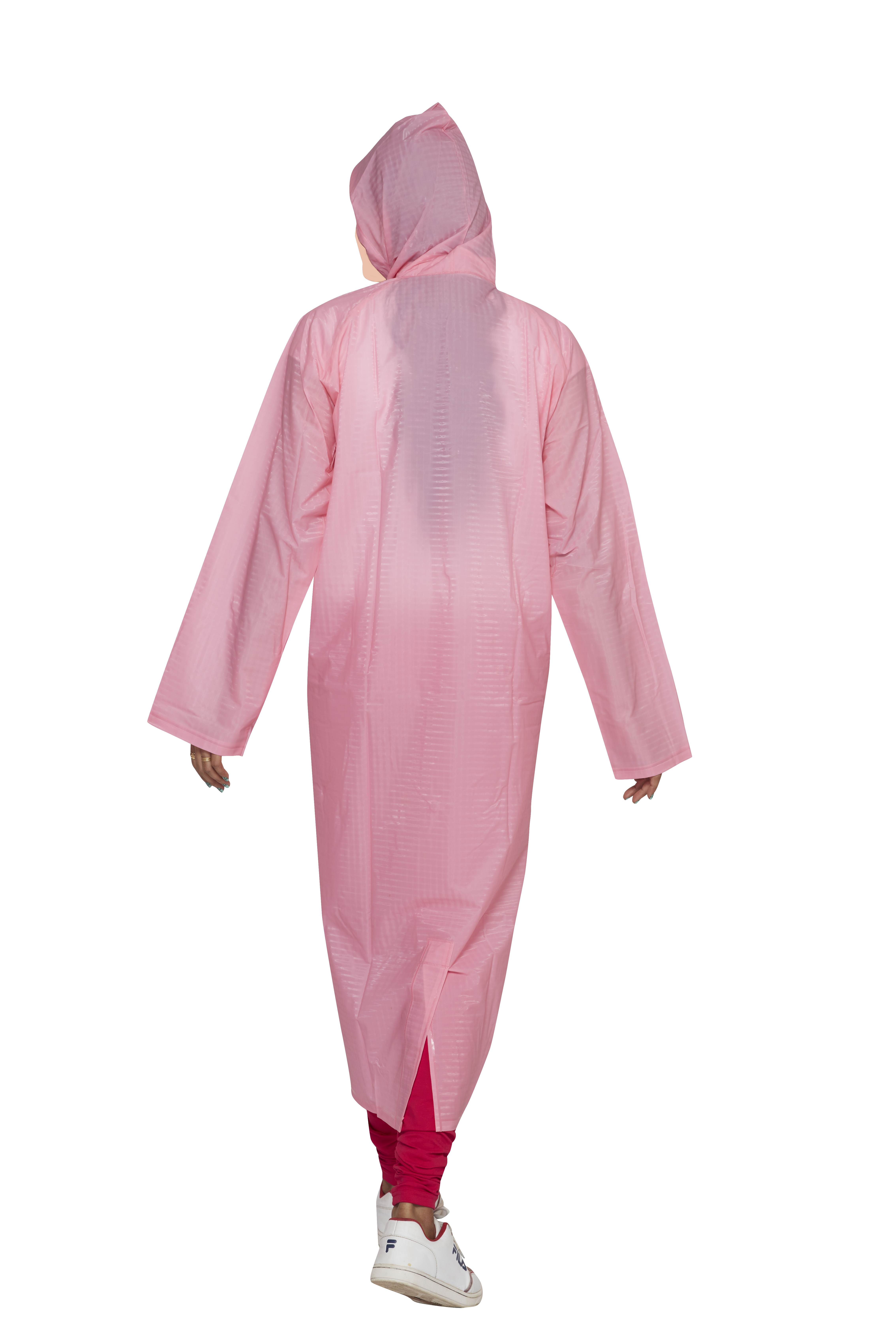 Kajal O.c. Ladies Long Raincoat - Pvc Material, Sizes 120-135 Inches, Available In Pink, Purple, Green, Blue | 100% Waterproof, Breathable, Lightweight