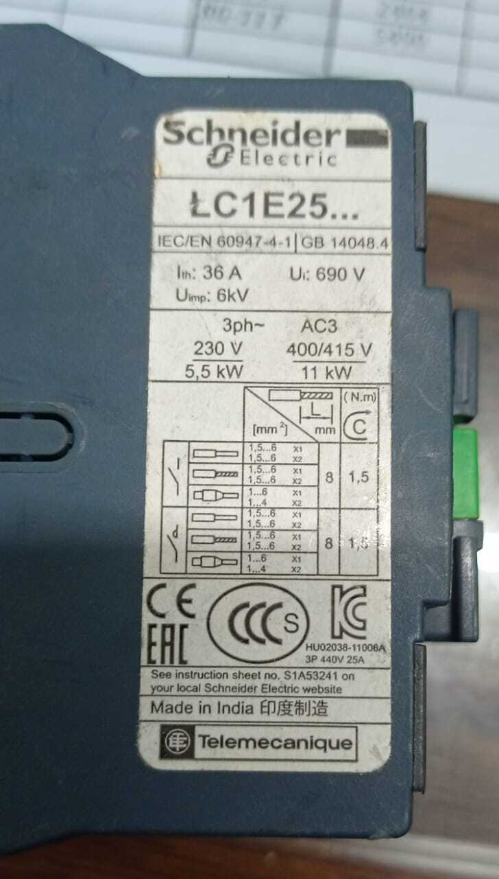 Schneider Lc1e 25 Contactor