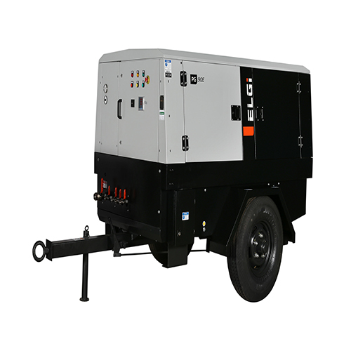 Black Electric Powered Trolley Mounted Air Compressor