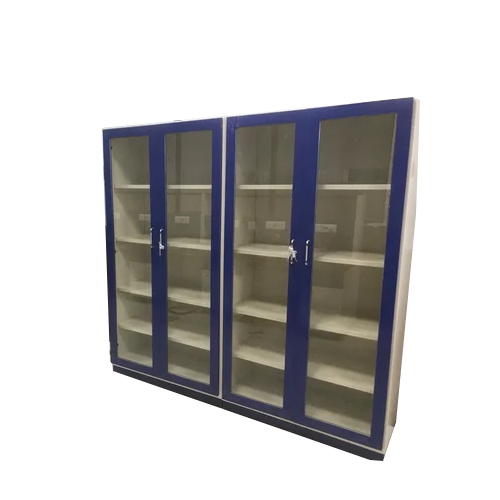 Blue-white Cupboard With View Panel Doors