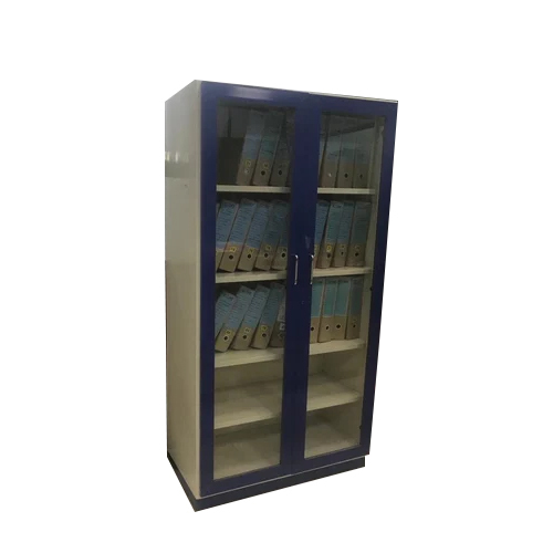 Blue-white Cupboard With View Panel Doors