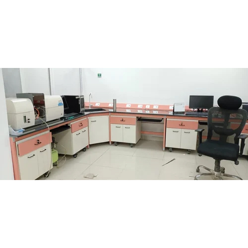 Pink-white Laboratory C Frame Design Wall Bench