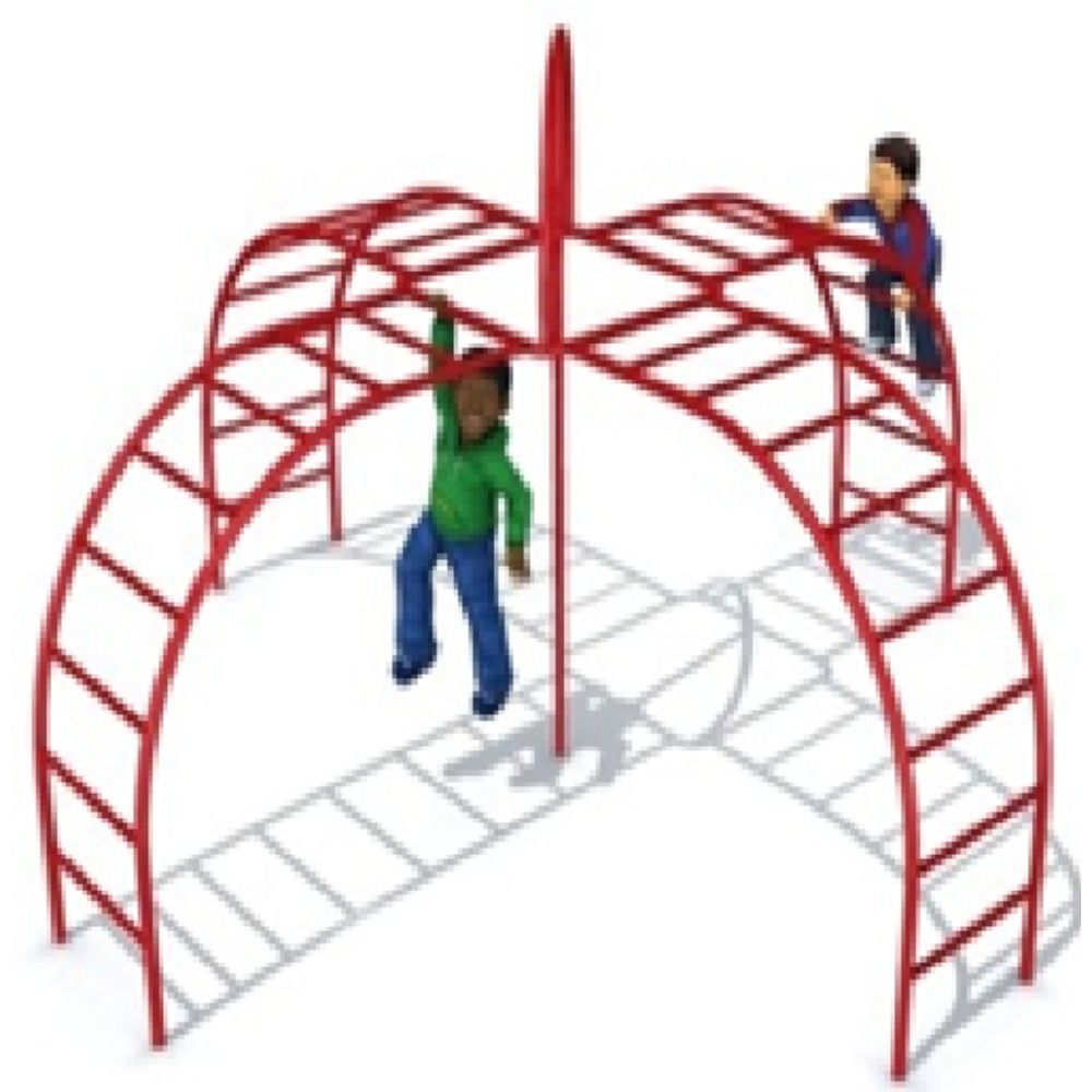 Fire Station Climber - 42mm Od Ms Pipe, 14ft X 14ft Safe Play Area , Custom Color Options, 11 Feet High