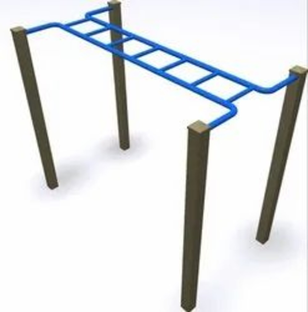 Monkey Bar Sp-603 - 8ft X 3ft Safe Play Area | 9ft Height, Custom Color Options, Durable Ms Pipe Rungs