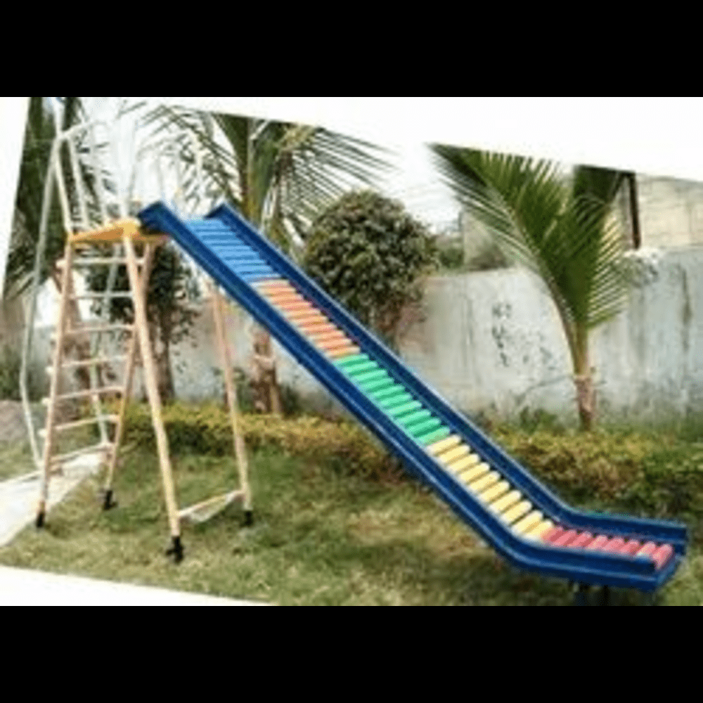 Frp Roller Slide Sp-114 - 3 Mtr. Length, 5 Mtr. X 1.5 Mtr. Playing Area | Ages 3 To 14 Years, Durable Frp Material