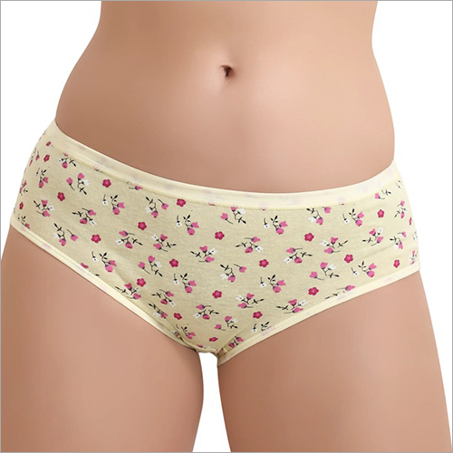 प्रिंटेड लाइट येलो पैंटी