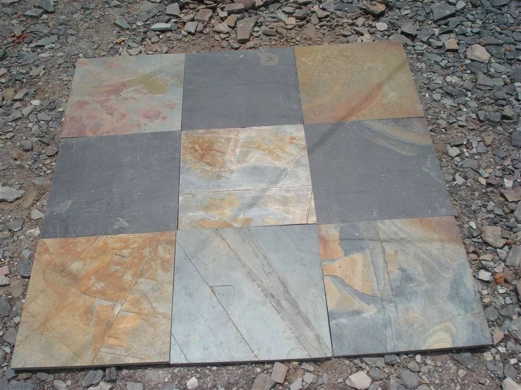 Natural Indian Jak Multicolor Rustic Slate Stone - Size: 30x30 Cm