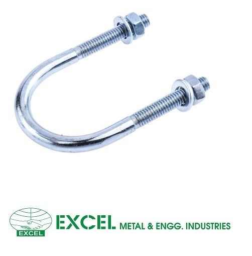 Steel U Bolt - Grade 304 Stainless Steel, Medium To Heavy-duty Applications, Corrosion Resistant, Customizable Diameter, High Tensile Strength, Flat Plate With Bolts