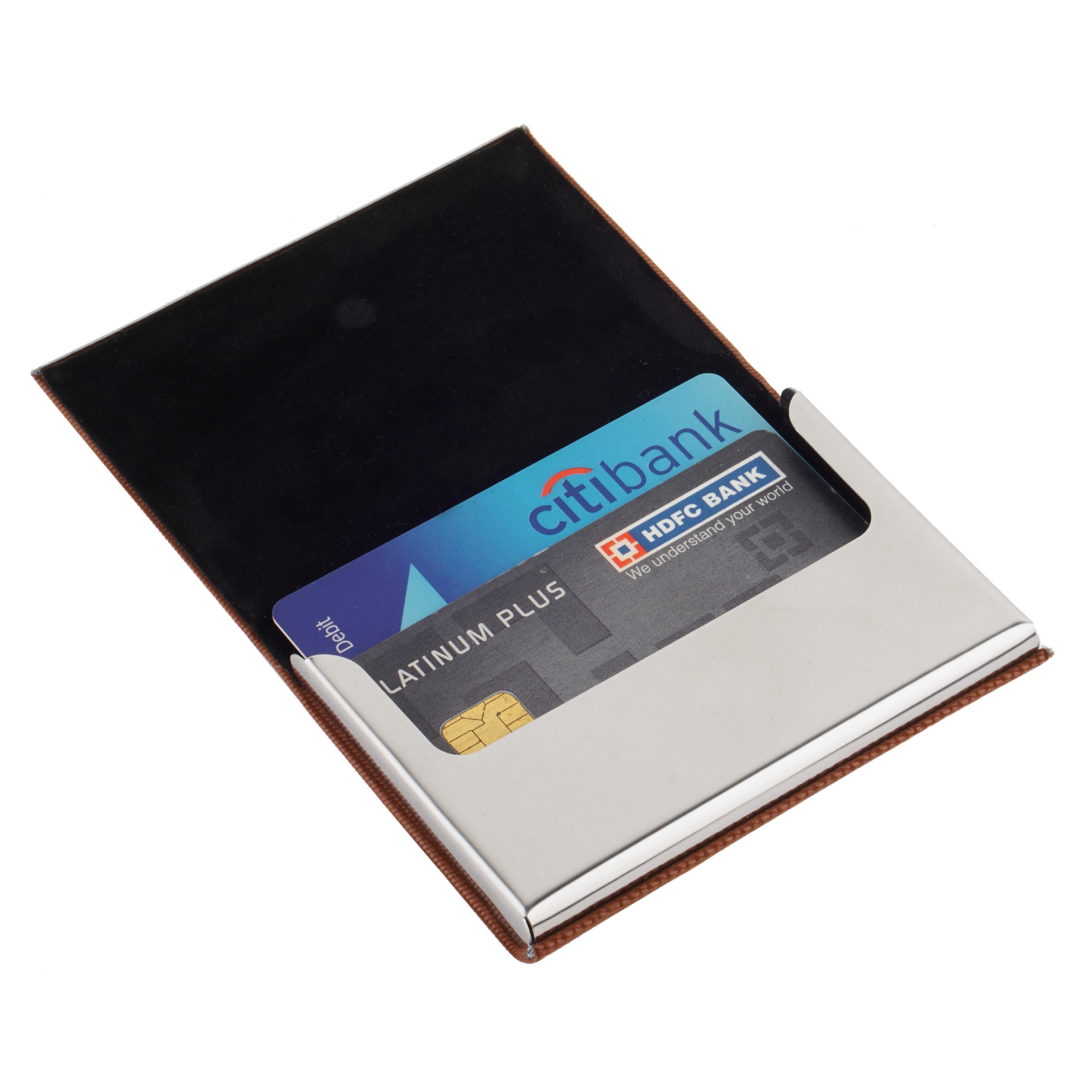 Ss Business Card Holder - Stainless Steel, Rectangular Shape, Brown Color | Industrial, Business, Corporate Gift Usage
