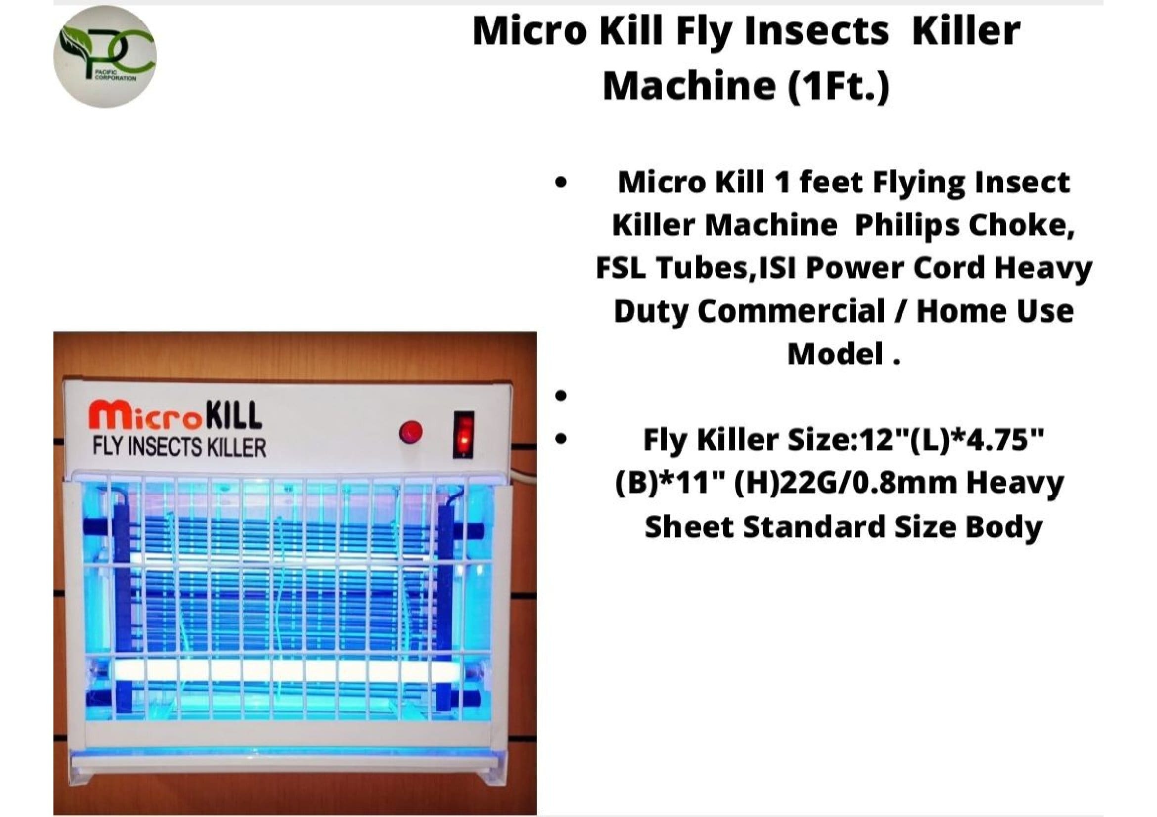 Microkill - Crc Iron Sheet Body, 12x4.75x11 Inches, Ivory White | Energy Efficient, Insect Kill Machine For Flies And Mosquitoes