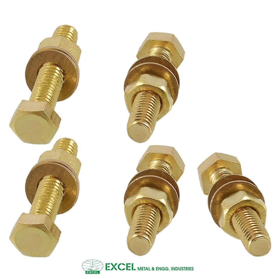 Brass Fasteners - High-performance Fastening, Corrosion Resistant, Custom Diameter, Durable Polished Finish, Hex Round Head Type, High Tensile Strength
