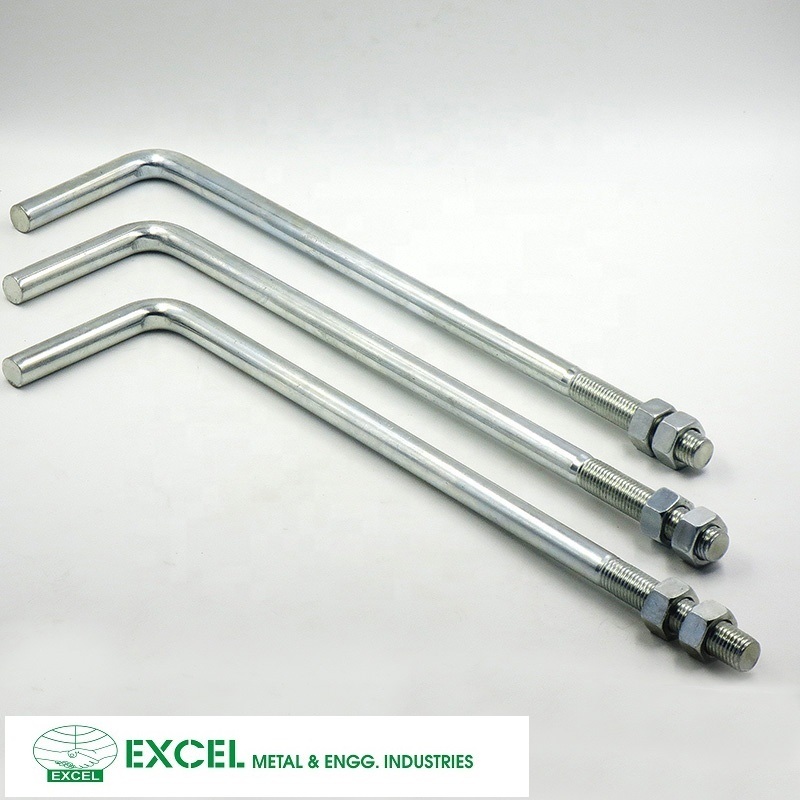 L Bolt - High Load Bearing L Shape Customizable Diameter And Thickness Corrosion Resistant Durable Hex Head With External Hex Drive
