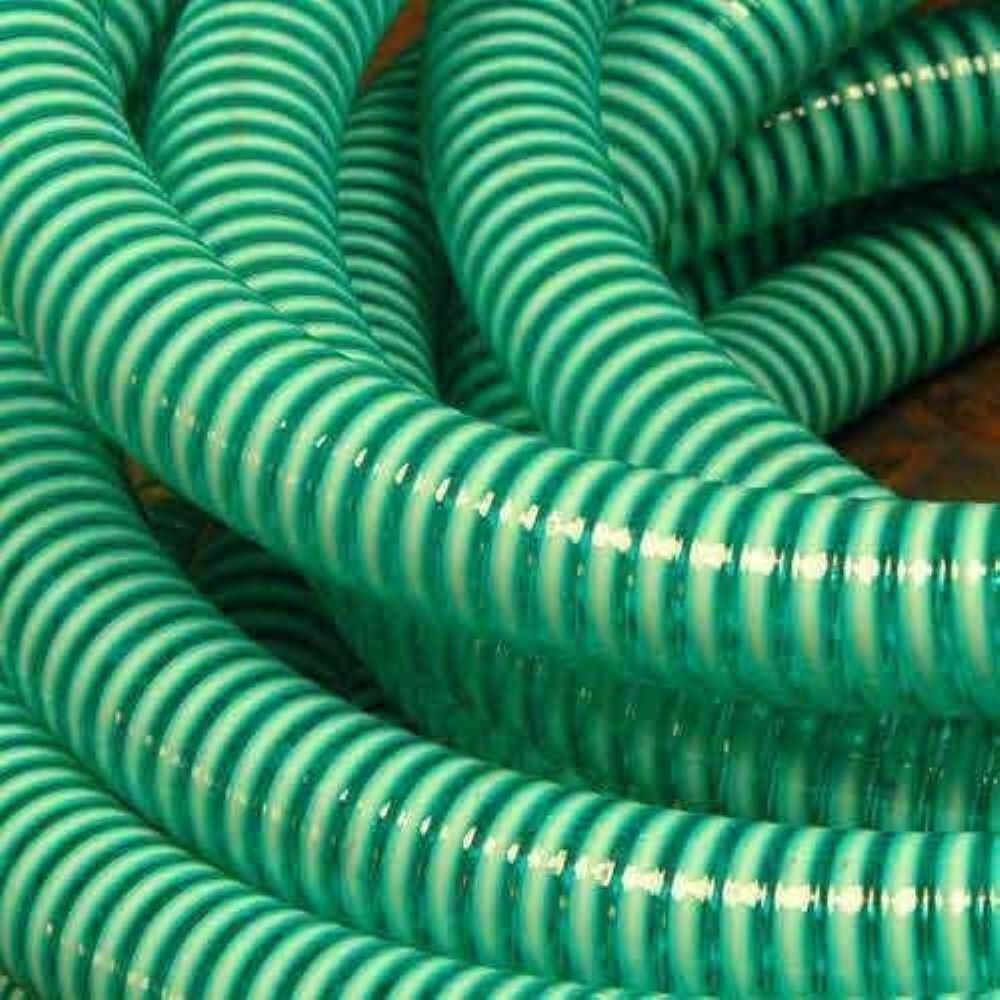Pvc Suction Hose Pipe - 20-200 Mm Size, Green, Silver, Orange, Blue | Seamless, 30m Length, Male Connection, Roll End Protector