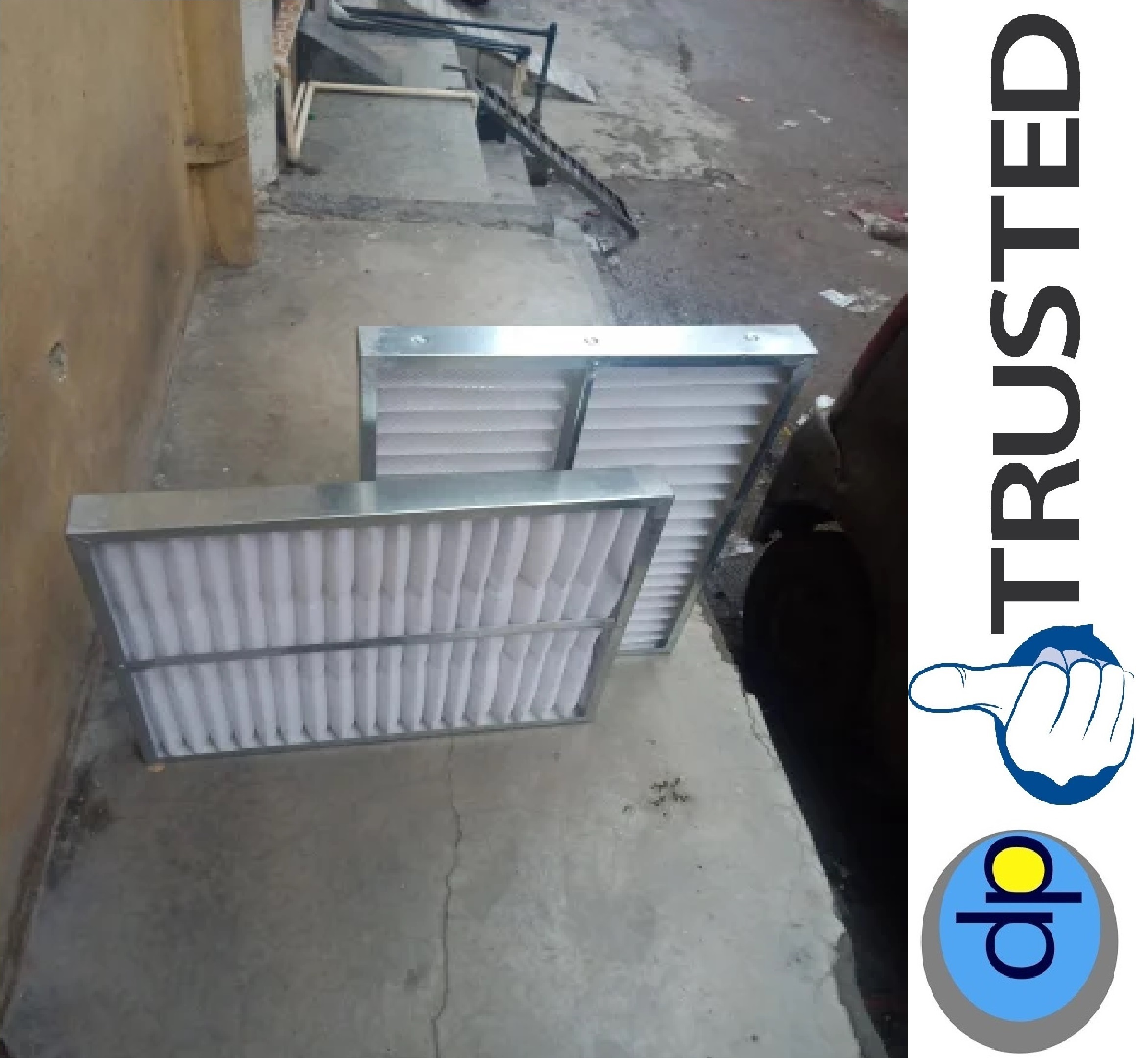 Ahu Filter - Microfiber Material, Dimensions 610x610x50/150/300 Mm, White Color | 95% Filtration Efficiency, Low Pressure Drop, Easy Installation, High Dirt Holding Capacity