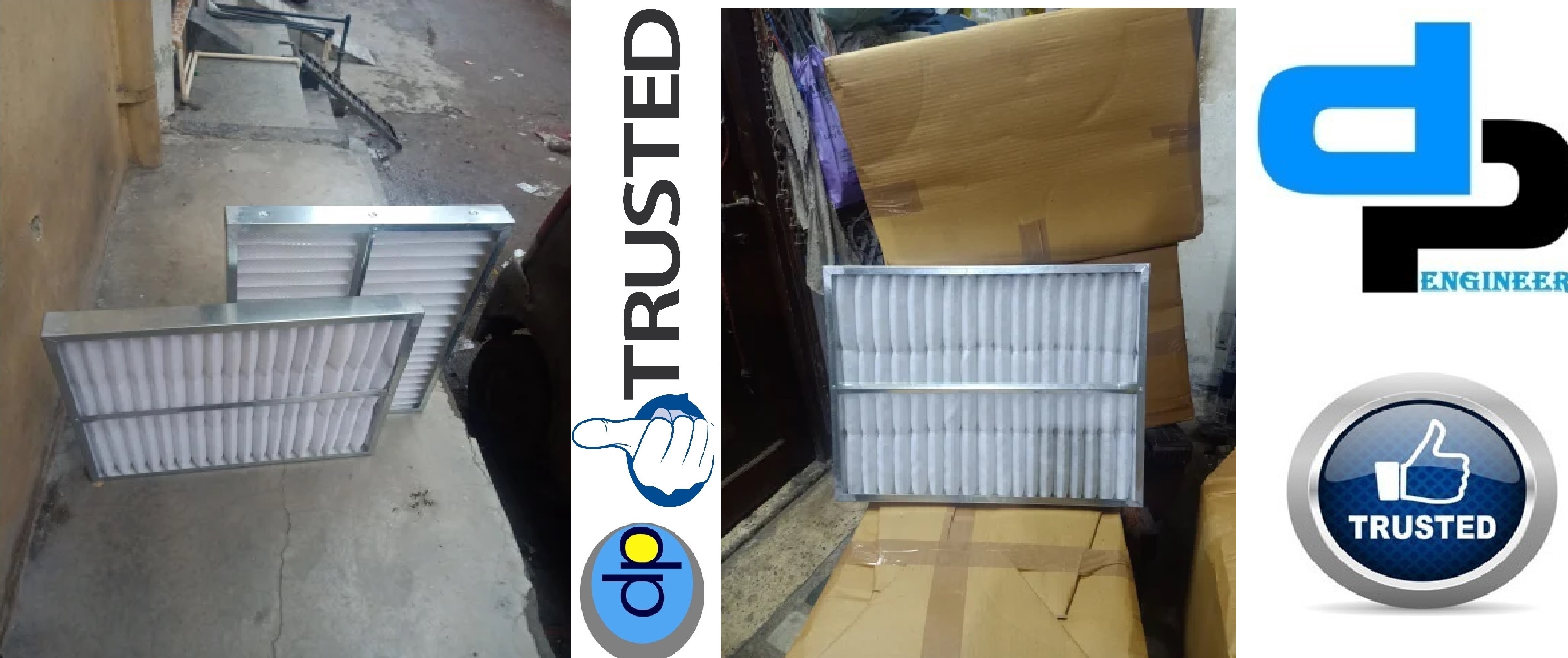 Ahu Filter - Microfiber Material, Dimensions 610x610x50/150/300 Mm, White Color | 95% Filtration Efficiency, Low Pressure Drop, Easy Installation, High Dirt Holding Capacity