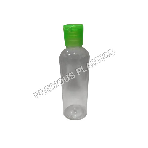 100Ml PET Bottle - Plastic, 100Ml Size, Transparent Color | Ideal for Liquid Storage, Leak Proof with Flip Top Green Cap