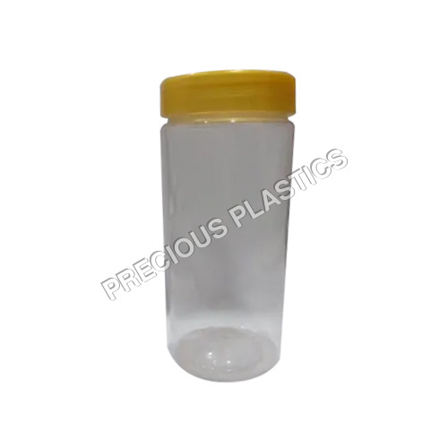 200Ml PET Jar - Plastic, 200 ML, Transparent | Rigid, Reusable, Recyclable, Leak Proof, Unbreakable, Round Shape, Screw Mouth with Yellow Cap