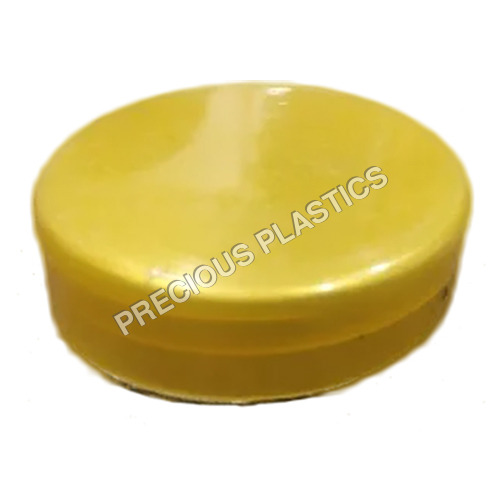 53mm Plastic Cap - Plastic Material, Round Shape, Yellow Color | Rigid Hardness, Precise Screw Design, Lightweight, Easy Fit