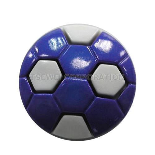 Blue-White Nylon Football Design Button