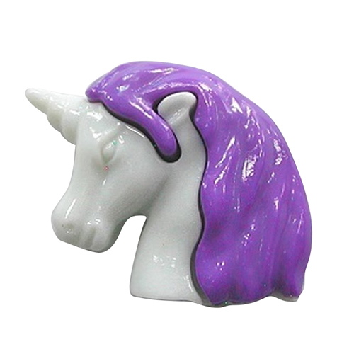 White-Purple Nylon Unicorn Design Button