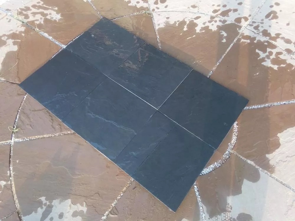 Indian Jak Black Natural Slate Stone - Size: 300x300mm
