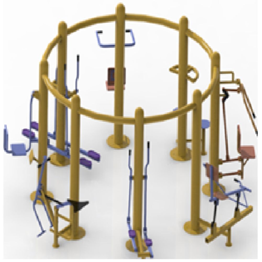 Outdoor Gym Eight Station Open Multigym Machine