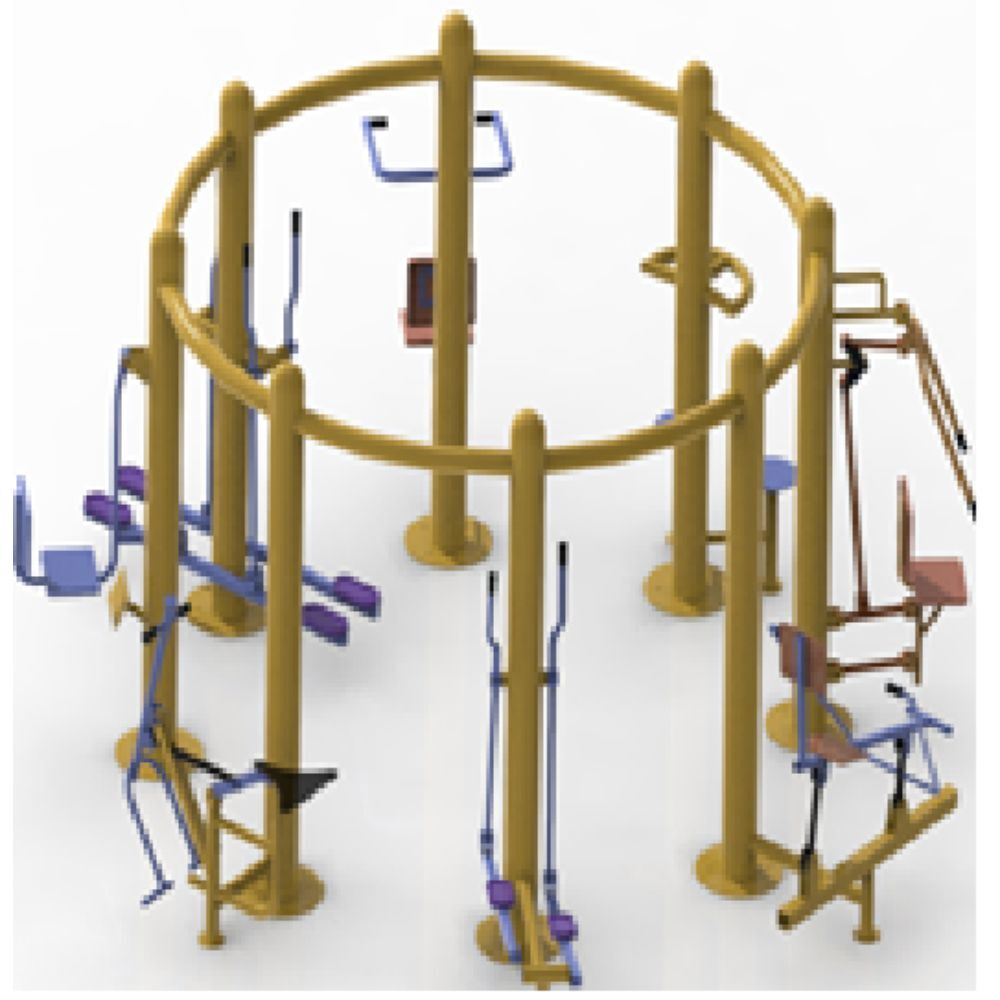 Outdoor Gym Eight Station Open Multigym Machine