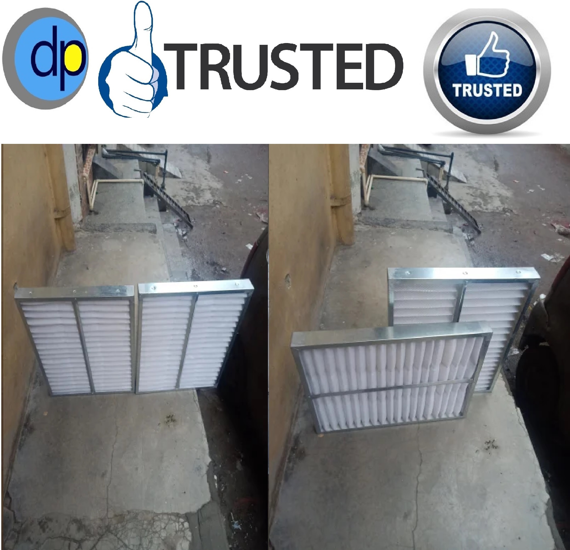 Ahu Filter - Non-woven Polyester Media 610x610x50/150/300 Mm White - High Filtration Efficiency 95% Low Pressure Drop Suitable For Pharmaceutical And Hospital Applications
