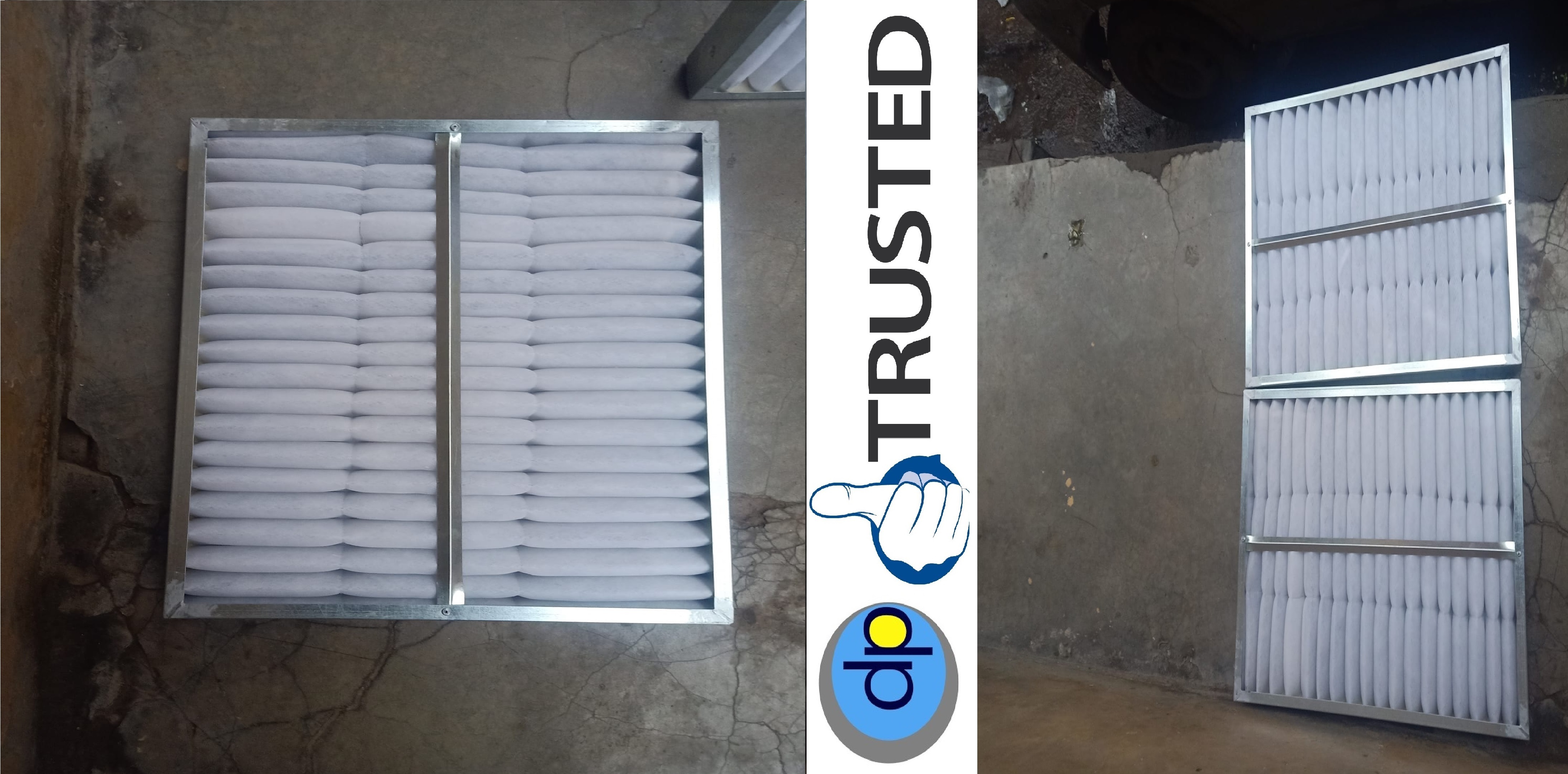 Ahu Filter - Non-woven Polyester Media 610x610x50/150/300 Mm White - High Filtration Efficiency 95% Low Pressure Drop Suitable For Pharmaceutical And Hospital Applications