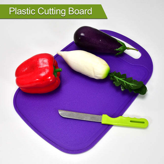 2477 Vegetables Cutting Board - Plastic Material, Pink Color | Comfortable Grip, Dishwasher Safe, Skid And Slide Proof, Durable Design