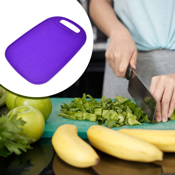 2477 Vegetables Cutting Board - Plastic Material, Pink Color | Comfortable Grip, Dishwasher Safe, Skid And Slide Proof, Durable Design