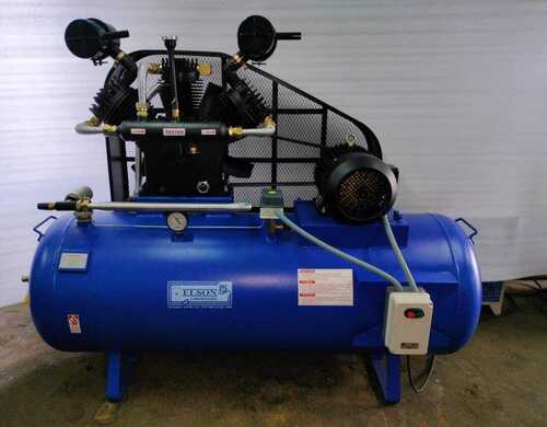 15 HP Triple Cylinder Air Compressor - 500 Liters Tank Capacity, 3 Phase Motor, Two Stage, High Power, Industrial Use, Large Capacity