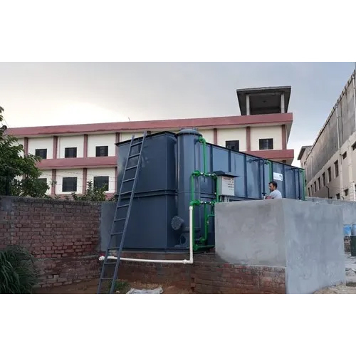 Domestic Sewage Treatment Plant - Metal Structure, Blue Finish | Electric Power Source, Automatic Operation, Industrial Application, Warranty Included