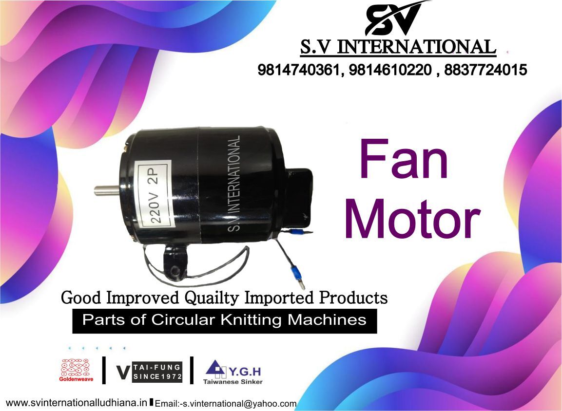 Fan Motor - Steel Material, 100mm Diameter, 200w Power, 220v Ac Voltage | Designed For Circular Knitting Machine Cooling, Features Ball Bearings