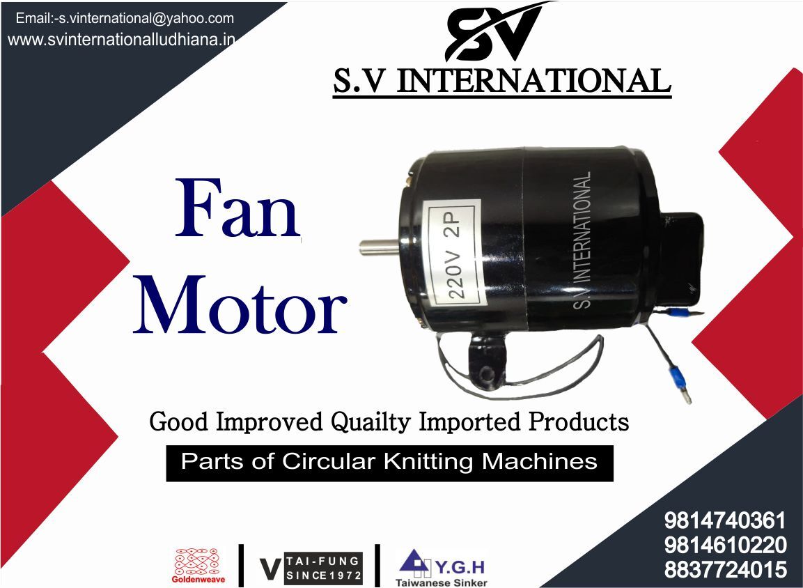 Fan Motor - Steel Material, 100mm Diameter, 200w Power, 220v Ac Voltage | Designed For Circular Knitting Machine Cooling, Features Ball Bearings
