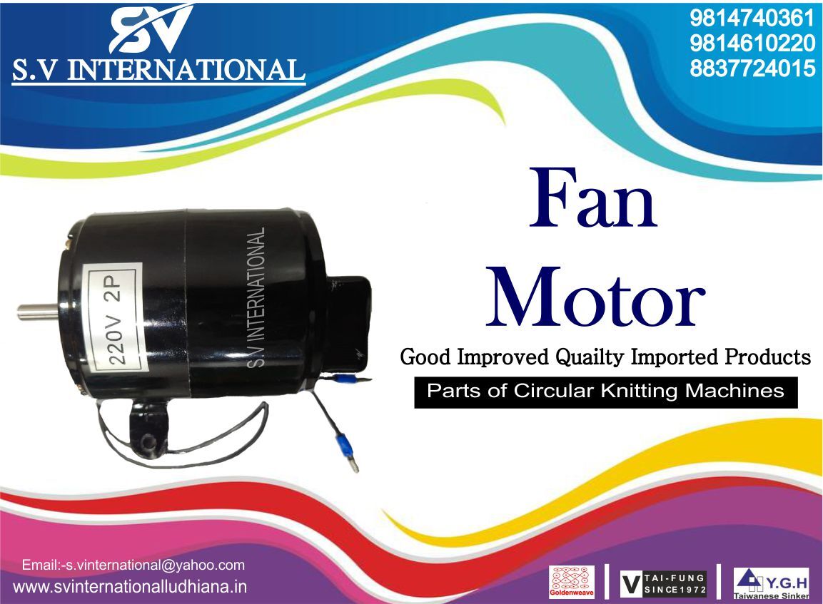 Fan Motor - Steel Material, 100mm Diameter, 200w Power, 220v Ac Voltage | Designed For Circular Knitting Machine Cooling, Features Ball Bearings