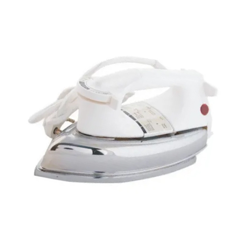 Plancha Dry Iron - Aluminum Material, 1000W Power, White Color | No Water Spray, 1-Year Warranty